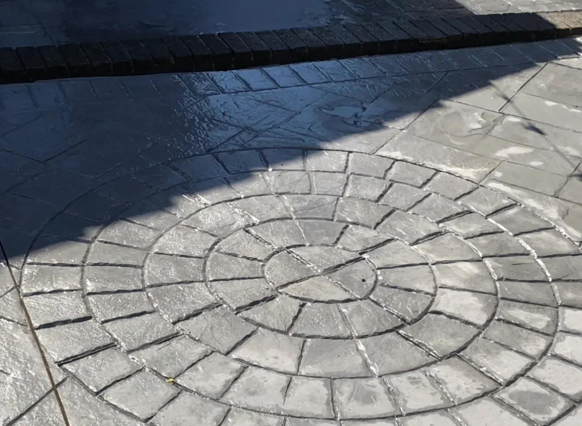 Residential stamped concrete drive