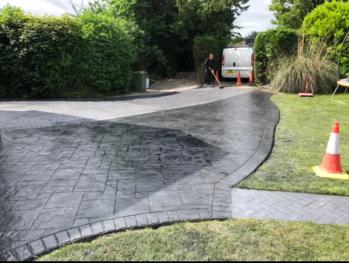 Decorative concrete yard in Buckley