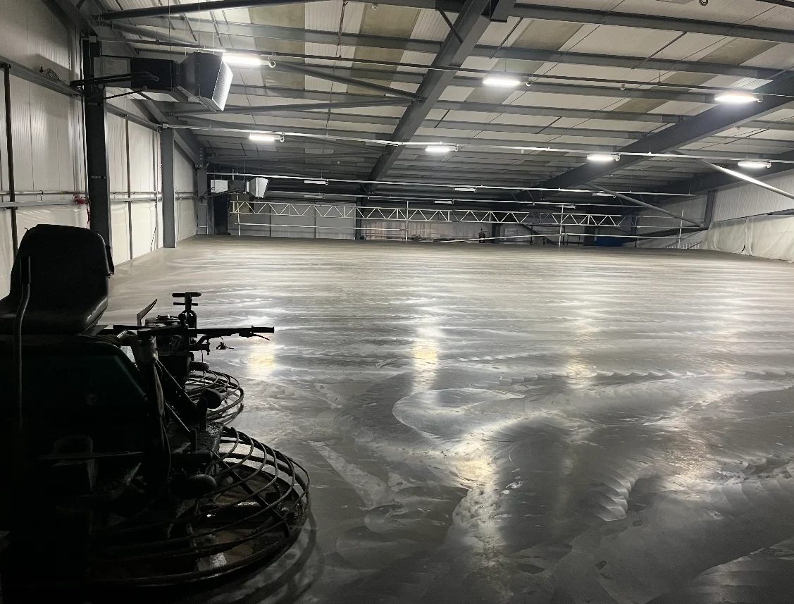 Concrete flooring for industrial unit
